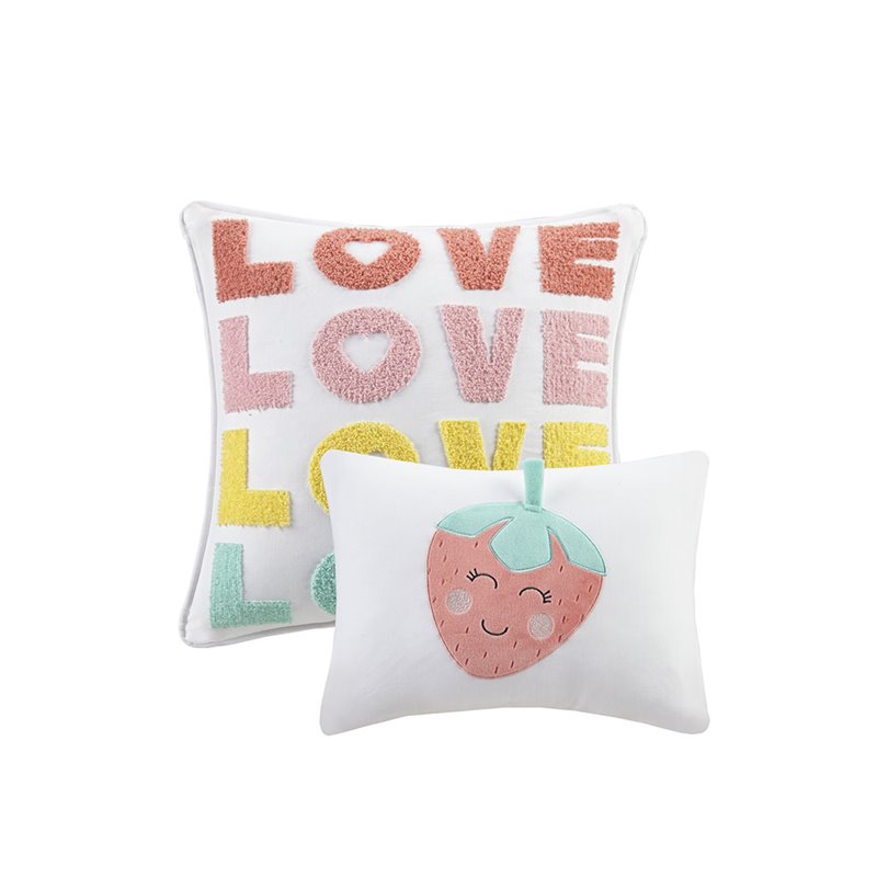 Pemberly Row Cotton Printed Reversible Twin Duvet Cover Set in Pink