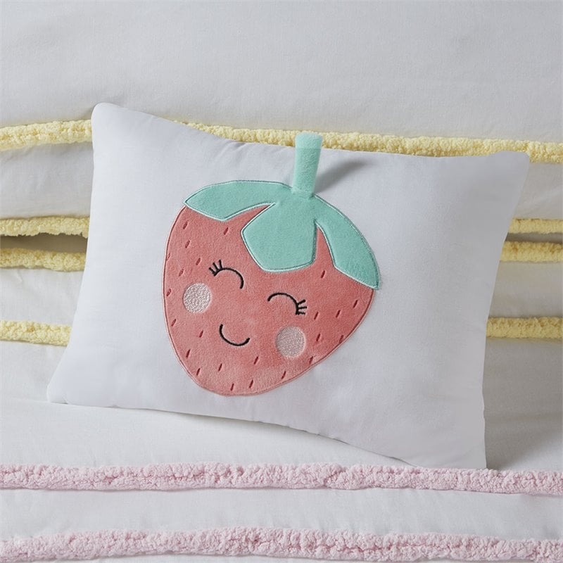 Pemberly Row Cotton Printed Reversible Twin Duvet Cover Set in Pink