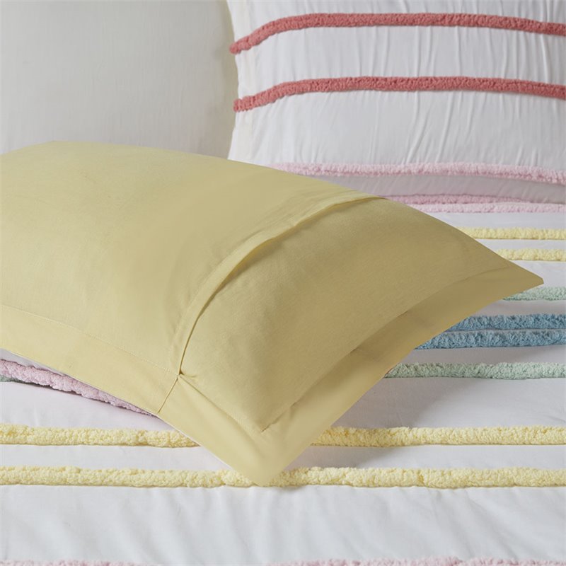 Pemberly Row Cotton Printed Reversible Twin Duvet Cover Set in Pink