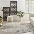 Pemberly Row 8' x Round Beige Gray Fabric Modern Area Rug (8' Round)