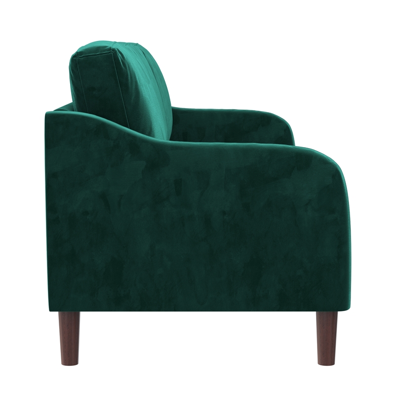 Pemberly Row Modern / Contemporary 3-Seater Sofa in Green Velvet