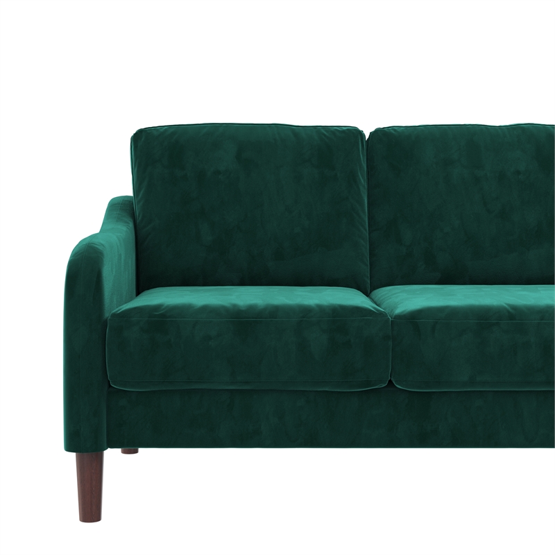 Pemberly Row Modern / Contemporary 3-Seater Sofa in Green Velvet