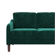 Pemberly Row Modern / Contemporary 3-Seater Sofa in Green Velvet