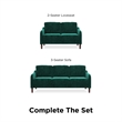 Pemberly Row Modern / Contemporary 3-Seater Sofa in Green Velvet