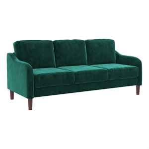 Pemberly Row Modern / Contemporary 3-Seater Sofa in Green Velvet