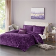 Pemberly Row Modern / Contemporary Velvet Comforter Set in Purple