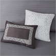 Pemberly Row 6-Piece Jacquard Quilt Set with Throw Pillows - Gray/Taupe