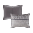 Pemberly Row 6-Piece Jacquard Quilt Set with Throw Pillows - Gray/Taupe