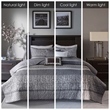 Pemberly Row 6-Piece Jacquard Quilt Set with Throw Pillows - Gray/Taupe