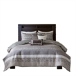 Pemberly Row 6-Piece Jacquard Quilt Set with Throw Pillows - Gray/Taupe