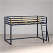 Pemberly Row Contemporary Twin Metal Junior Loft Bed in Navy