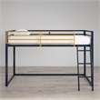 Pemberly Row Contemporary Twin Metal Junior Loft Bed in Navy
