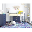 Pemberly Row Contemporary Twin Metal Junior Loft Bed in Navy