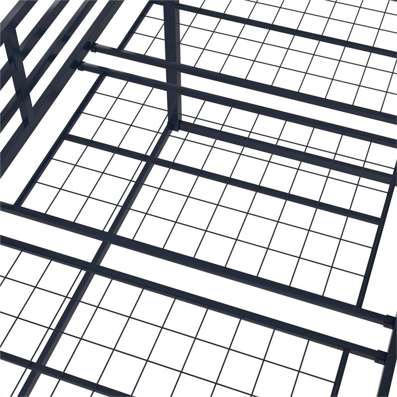 Pemberly Row Contemporary Twin Metal Junior Loft Bed in Navy