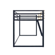 Pemberly Row Contemporary Twin Metal Junior Loft Bed in Navy