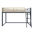 Pemberly Row Contemporary Twin Metal Junior Loft Bed in Navy