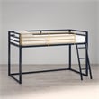 Pemberly Row Contemporary Twin Metal Junior Loft Bed in Navy