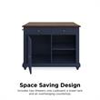 Pemberly Row Contemporary Kitchen Island with 2 Stools in Blue
