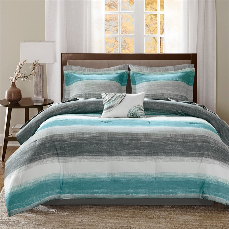 Pemberly Row 9-Piece Microfiber Complete Bed & Sheet Set - Blue