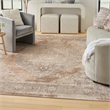 Pemberly Row Machine Washable 9' x 12' Fabric Beige Area Rug