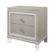 Pemberly Row Beige 2-Drawer Nightstand with Tapered Acrylic Legs