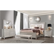 Pemberly Row Beige 2-Drawer Nightstand with Tapered Acrylic Legs
