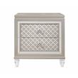 Pemberly Row Beige 2-Drawer Nightstand with Tapered Acrylic Legs