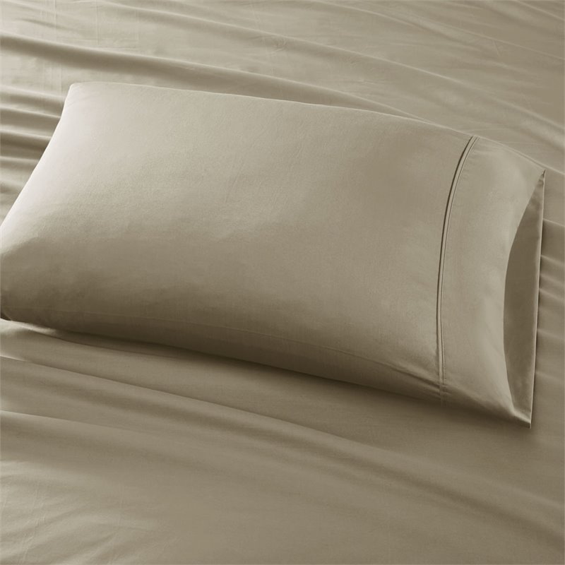 Pemberly Row 6-piece Cotton and Polyester Fabric Sheet Set in Brown