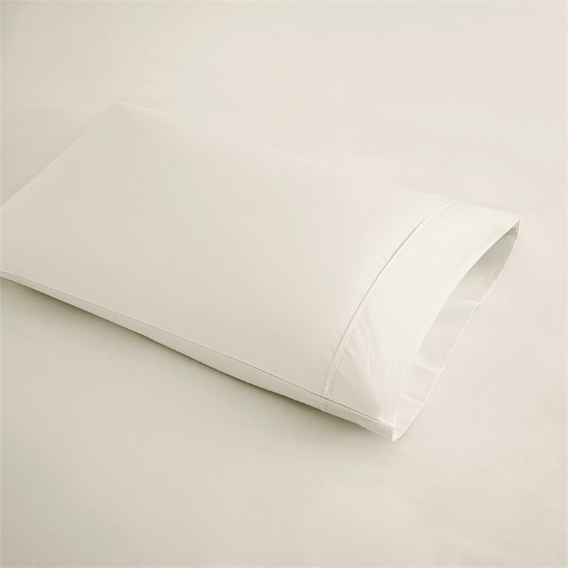 Pemberly Row Cotton and Polyester Sateen Cooling Sheet Sets in Ivory