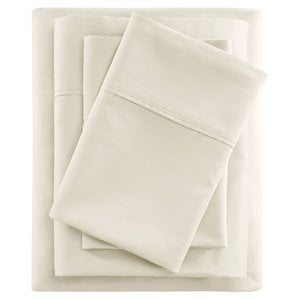 Pemberly Row Cotton and Polyester Sateen Cooling Sheet Sets in Ivory