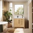 Pemberly Row Single Bath Vanity - Washed Ash Gray w/ White Grain Composite Stone