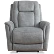 Pemberly Row Fabric Power Zero Gravity Recliner in Hudson Gray