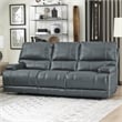 Pemberly Row Leather Power Reclining Cordless Sofa in Verona Azure Blue