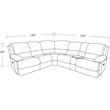 Pemberly Row Modern Faux Leather Power Reclining Sectional in Gray