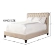 Pemberly Row Traditional Chesterfield Fabric King Bed in Downy Tan