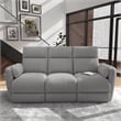 Pemberly Row Contemporary Fabric Power Glider Reclining Sofa in Gray