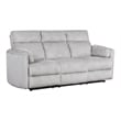Pemberly Row Contemporary Fabric Power Glider Reclining Sofa in Gray