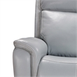 Pemberly Row Contemporary Leather Seamist Gray Power Recliner