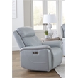Pemberly Row Contemporary Leather Seamist Gray Power Recliner