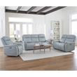 Pemberly Row Contemporary Leather Seamist Gray Power Recliner