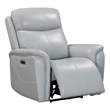 Pemberly Row Contemporary Leather Seamist Gray Power Recliner
