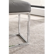Pemberly Row Contemporary Set of 2 Tufted Metal Bench in Gray Faux Leather