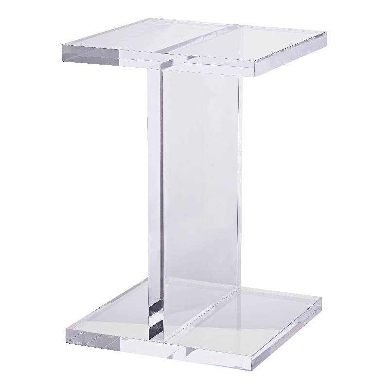 Pemberly Row Contemporary Set of 2 Clear Plastic Acrylic Side Table