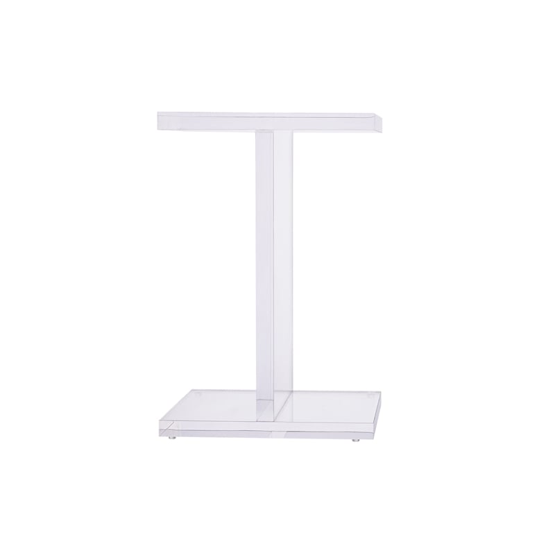 Pemberly Row Contemporary Set of 2 Clear Plastic Acrylic Side Table