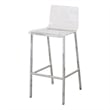 Pemberly Row Set of 2 Acrylic Low Back Counter Stool In Chrome