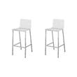 Pemberly Row Set of 2 Acrylic Low Back Counter Stool In Chrome