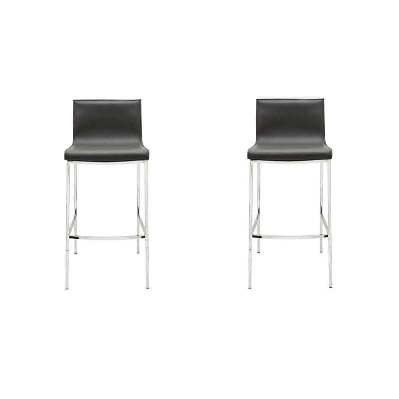 Pemberly Row Contemporary Counter Stool in Black Finish (Set of 4)