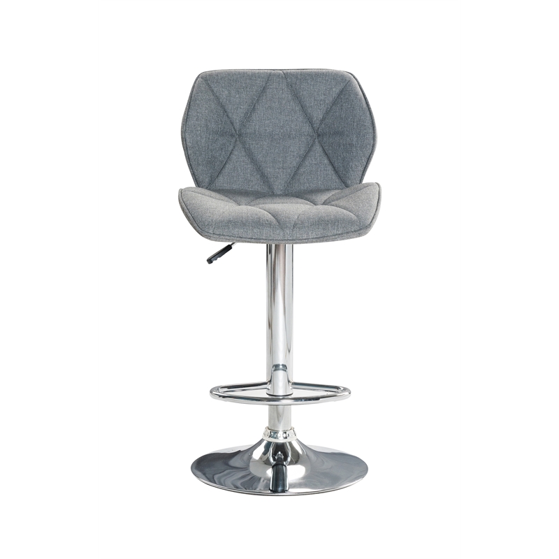 Pemberly Row Contemporary Gray Adjustable Height Swivel Barstool (Set of 4)