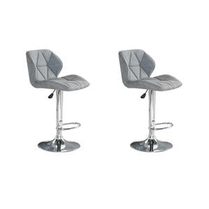 Pemberly Row Contemporary Gray Adjustable Height Swivel Barstool (Set of 4)