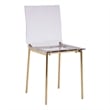 Pemberly Row Contemporary Clear Acrylic Dining Chair with Gold Legs (Set of 4)